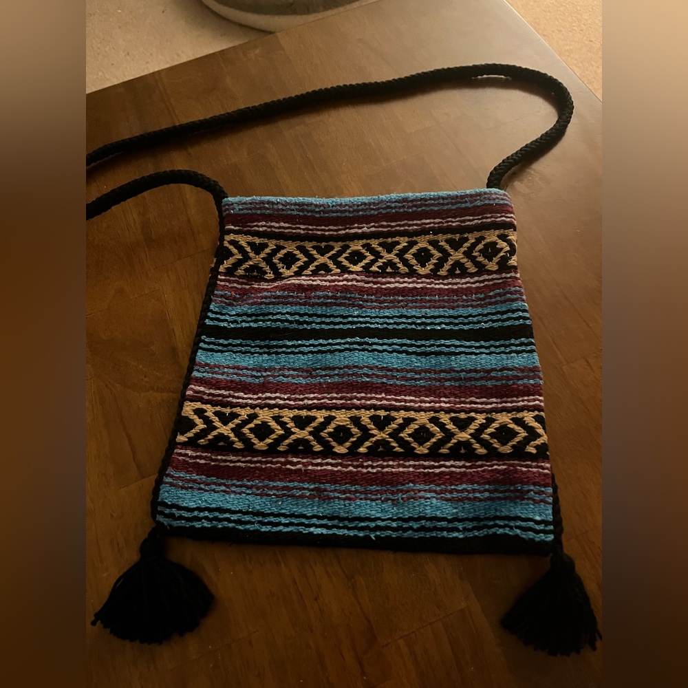 Multicolor El Paso Saddle Blanket Serape Crossbody Bag